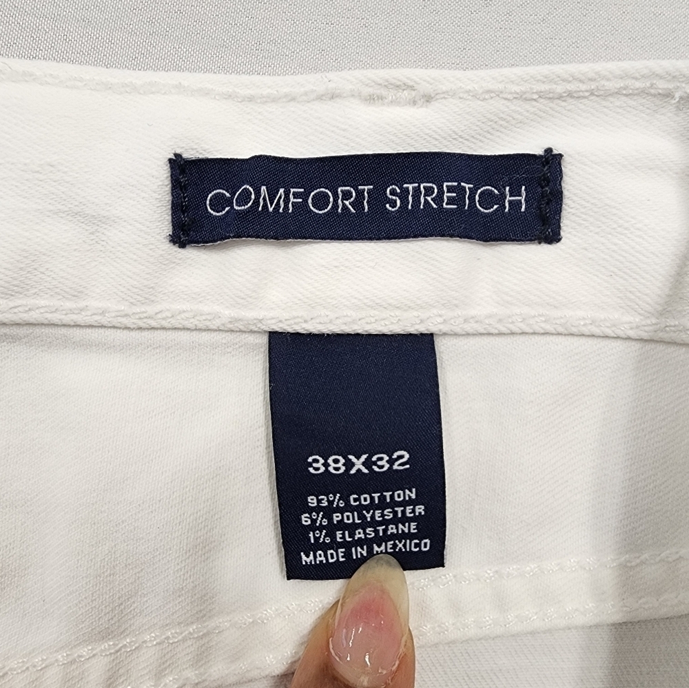 Cremieux Men's White Denim Jeans Pants Comfort Stretch Straight leg, sz 38 X 32 - Picture 2 of 10